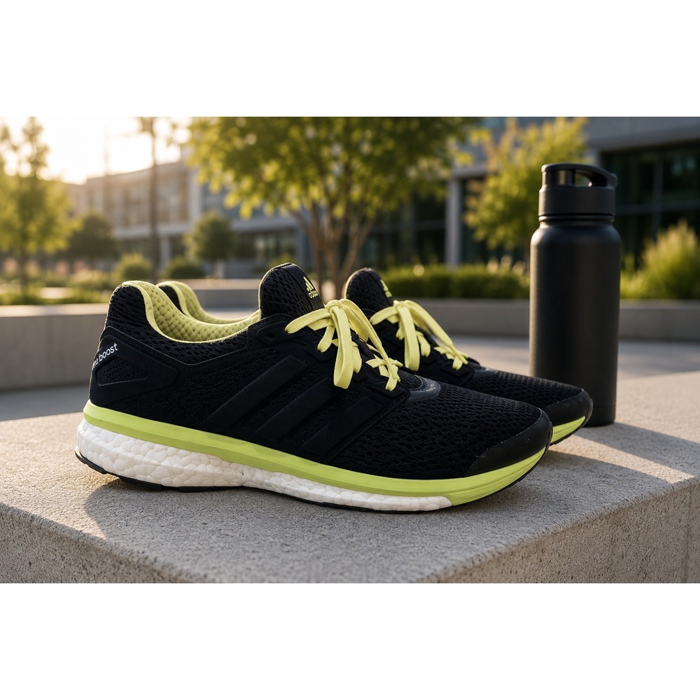 Adidas‎ Supernova Glide Boost 7 Black Green Women's Running Athletic Shoes 8.5